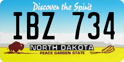 ND license plate IBZ734