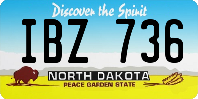 ND license plate IBZ736