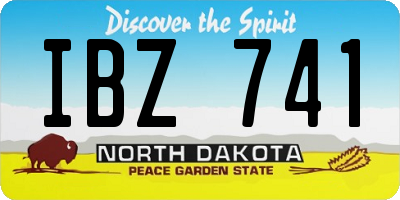 ND license plate IBZ741
