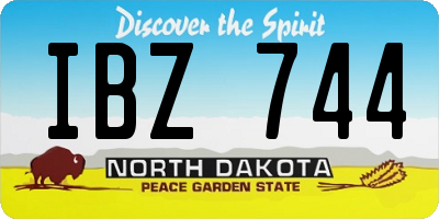 ND license plate IBZ744