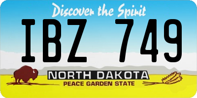 ND license plate IBZ749