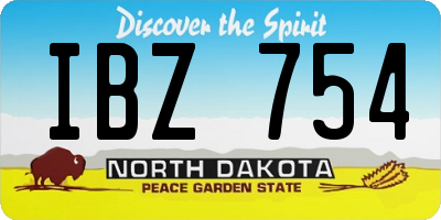 ND license plate IBZ754