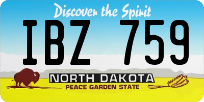 ND license plate IBZ759