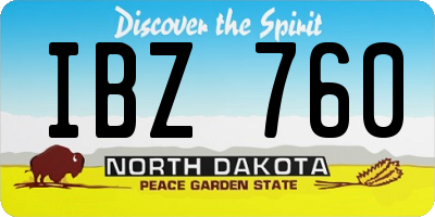 ND license plate IBZ760