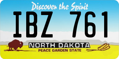 ND license plate IBZ761