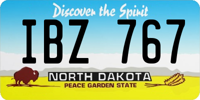ND license plate IBZ767