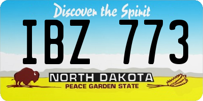 ND license plate IBZ773