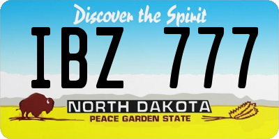 ND license plate IBZ777