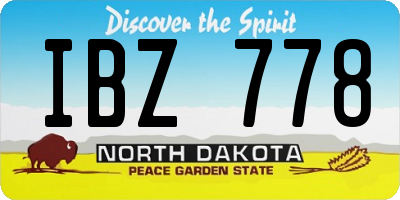 ND license plate IBZ778