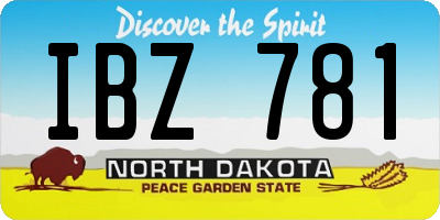 ND license plate IBZ781