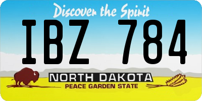 ND license plate IBZ784