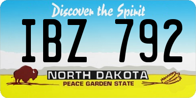 ND license plate IBZ792