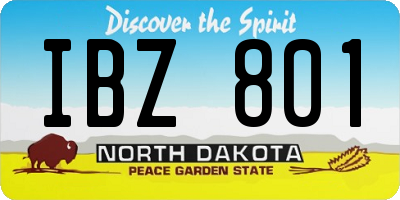 ND license plate IBZ801