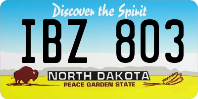 ND license plate IBZ803