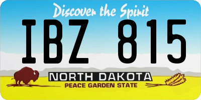 ND license plate IBZ815