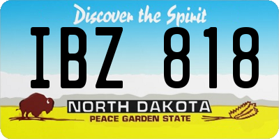 ND license plate IBZ818