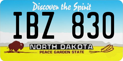 ND license plate IBZ830