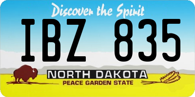 ND license plate IBZ835