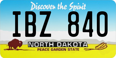 ND license plate IBZ840