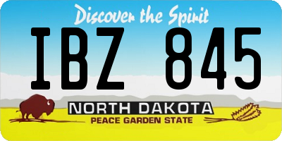 ND license plate IBZ845