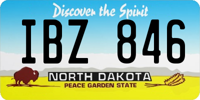 ND license plate IBZ846