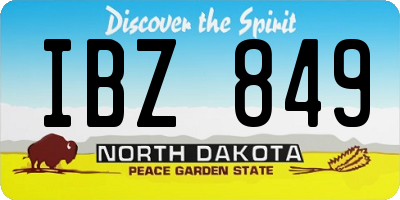 ND license plate IBZ849