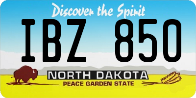 ND license plate IBZ850