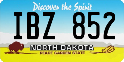 ND license plate IBZ852