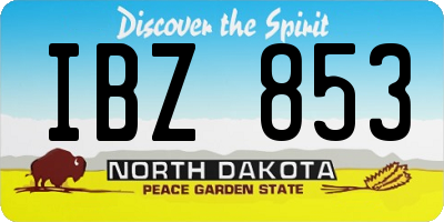 ND license plate IBZ853