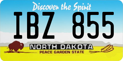 ND license plate IBZ855