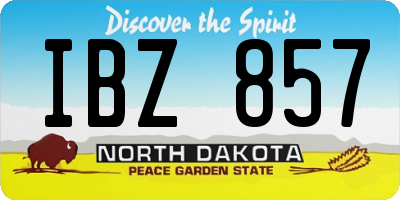 ND license plate IBZ857