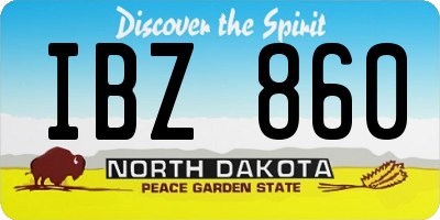 ND license plate IBZ860