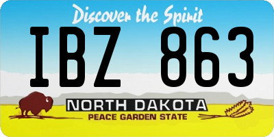 ND license plate IBZ863