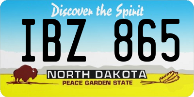 ND license plate IBZ865