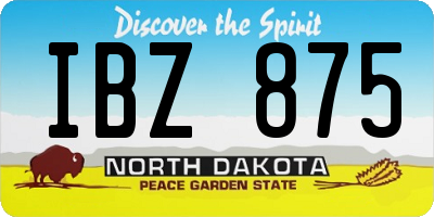 ND license plate IBZ875