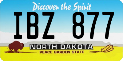 ND license plate IBZ877