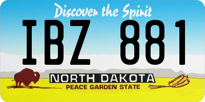 ND license plate IBZ881