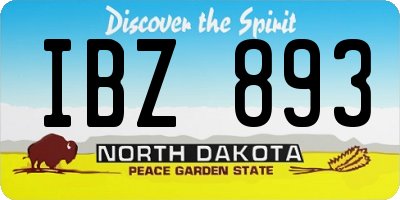 ND license plate IBZ893