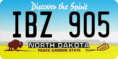 ND license plate IBZ905