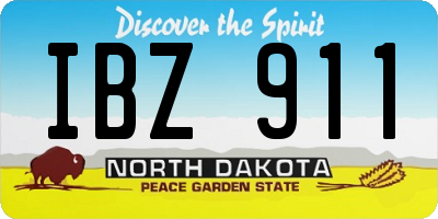 ND license plate IBZ911