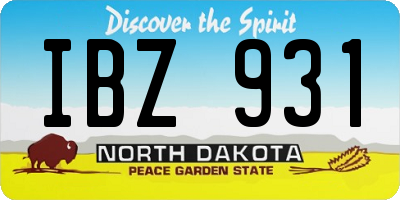 ND license plate IBZ931