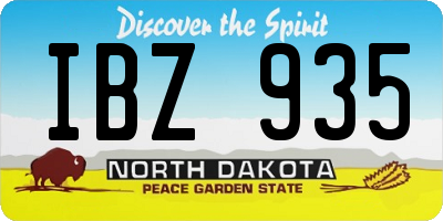 ND license plate IBZ935
