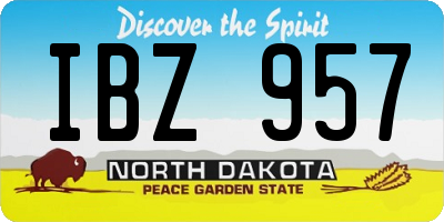 ND license plate IBZ957