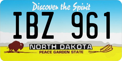 ND license plate IBZ961