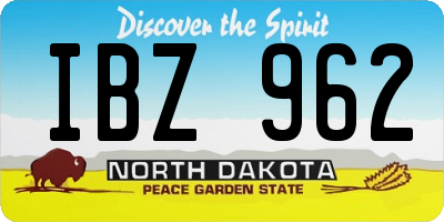 ND license plate IBZ962
