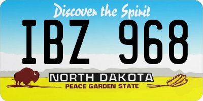 ND license plate IBZ968