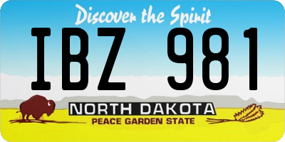 ND license plate IBZ981