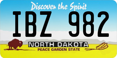 ND license plate IBZ982