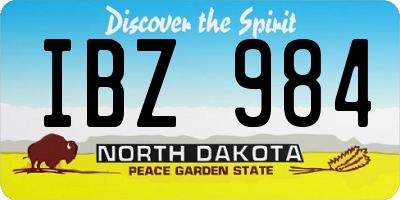 ND license plate IBZ984
