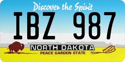 ND license plate IBZ987